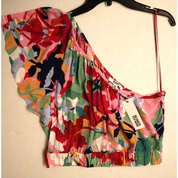 BB Dakota x Steve Madden Women's Sz M Rose Water Floral One Shoulder Top $69+ - Picture 1 of 6